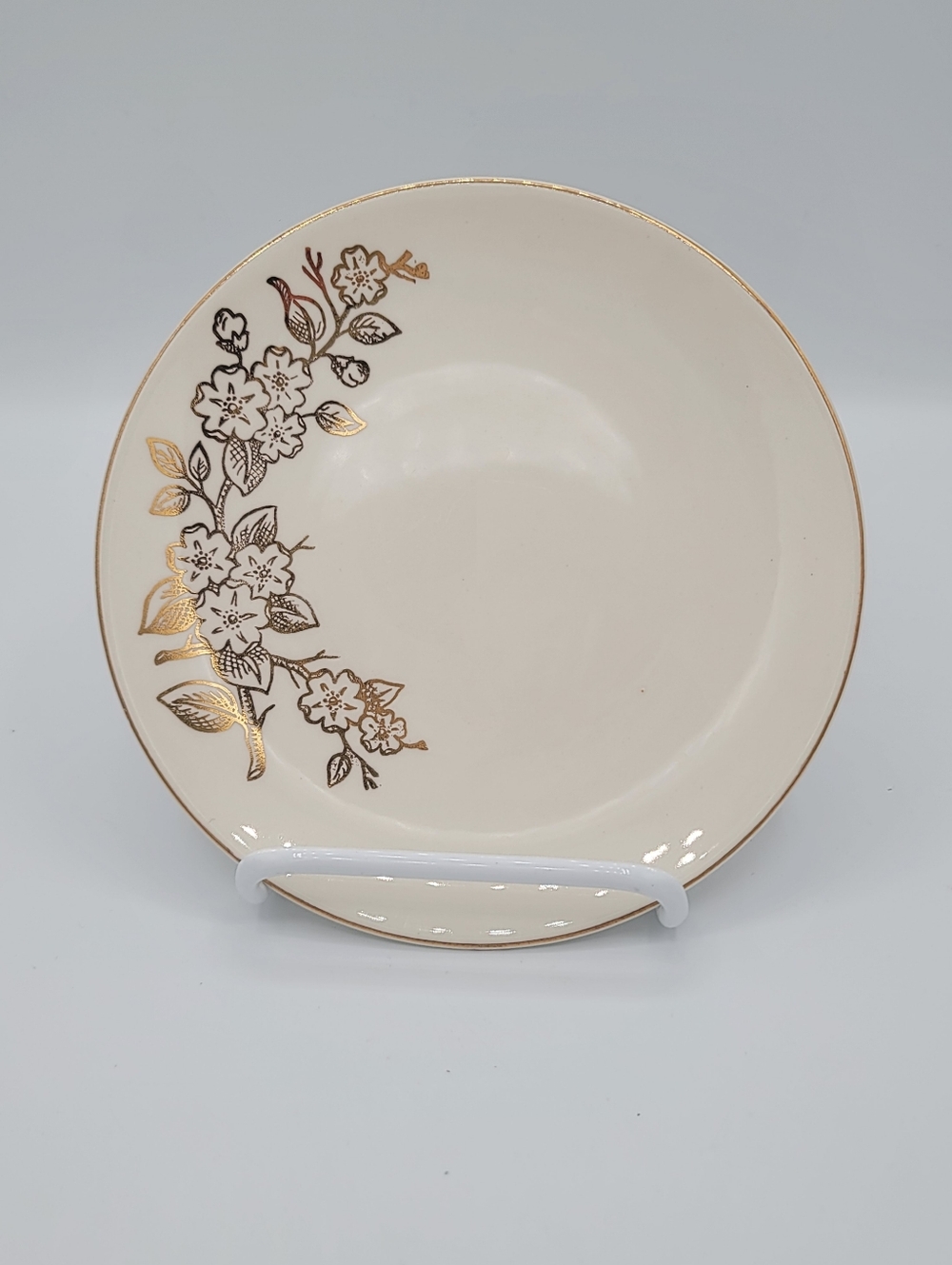 Edwin Knowles Apple Blossom Salad Plates Set of 4 22K Gold Freda Diamond Vintage - Picture 8 of 14